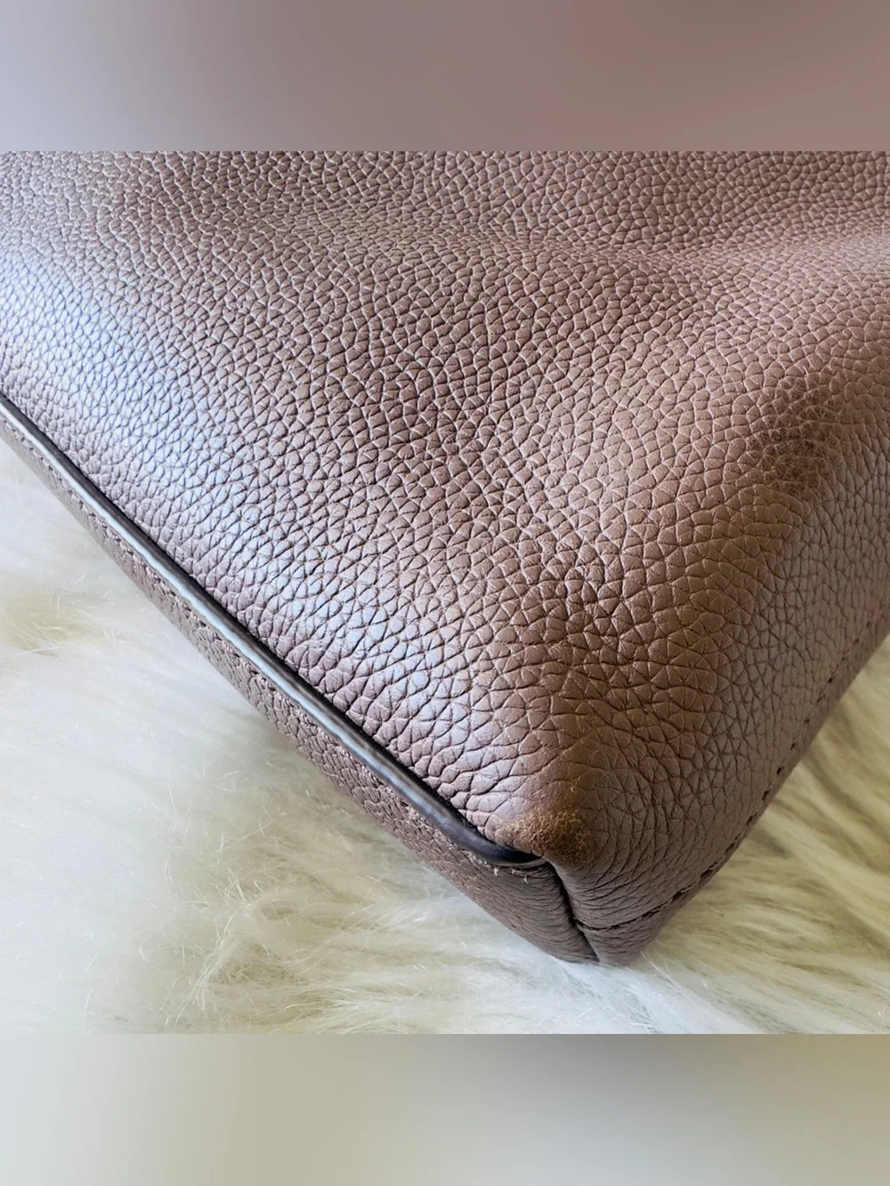 Kate Spade Pebbled Leather Crossbody Bag Medium Taupe Brown Shoulder Purse